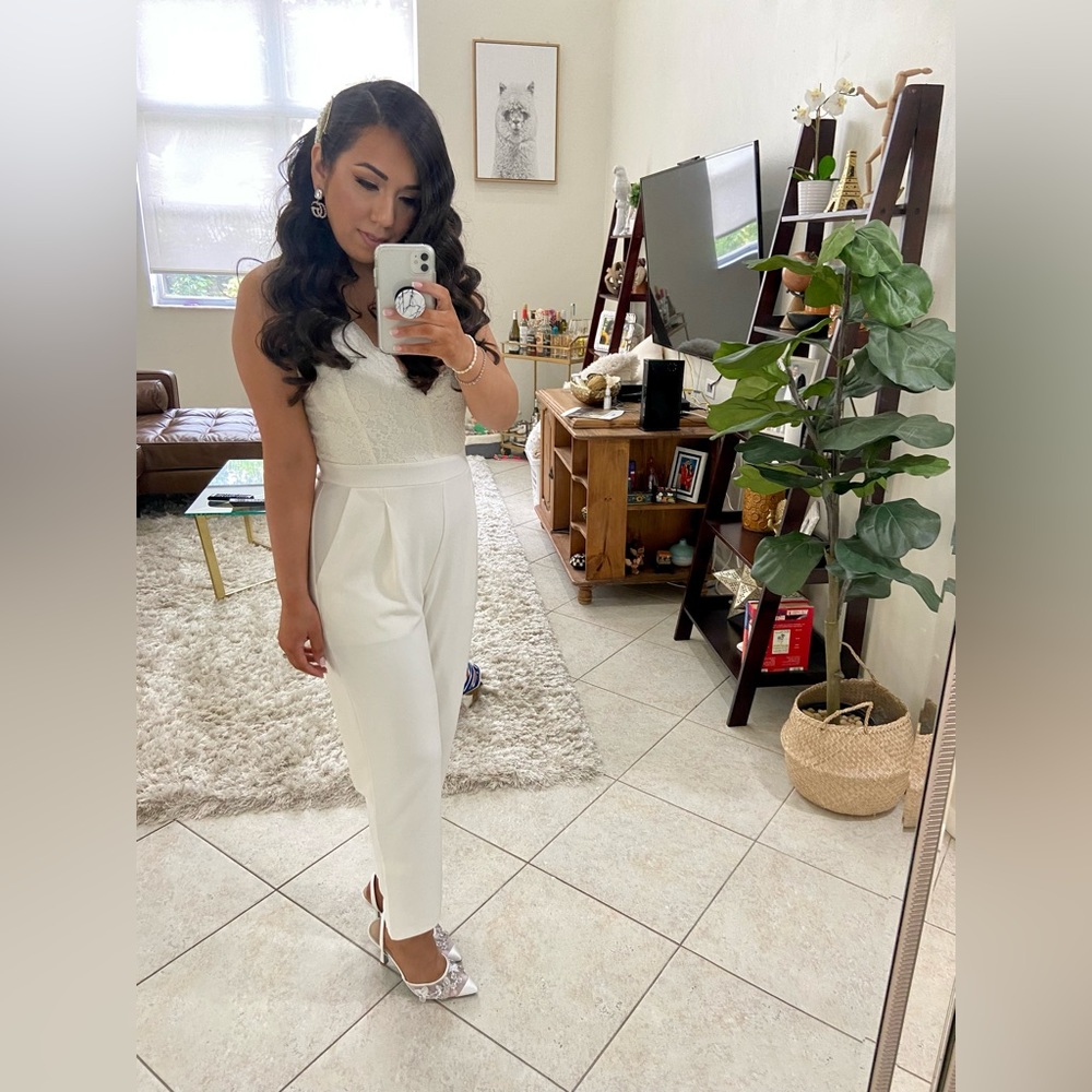 Express ivory jumpsuit